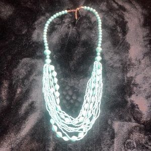 Turquoise beaded statement necklace